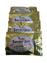 4 Pouches of Our Extra Strength  Turmeric Supplement Capsules- Curcumin, Quercetin, Bromelain, & Piperine (480 Capsules) Please Review Allergen Statement Before Purchase - Turmeric Boss