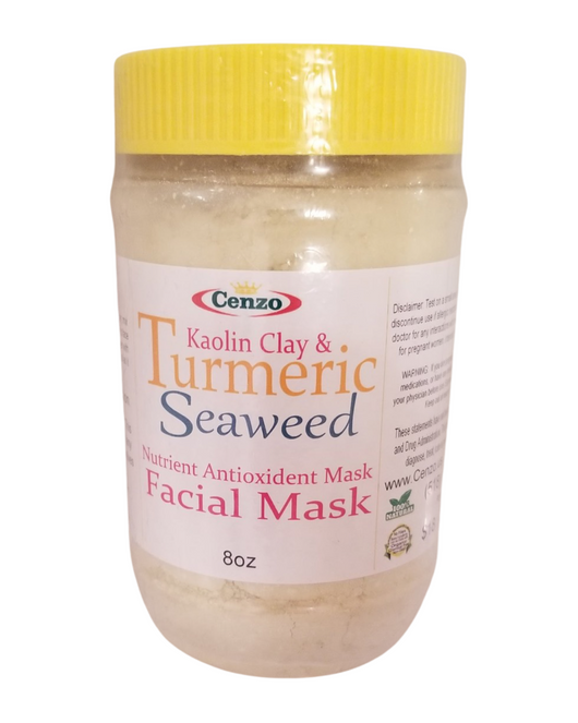Turmeric Face & Body Mask with Seaweed and Kaolin Clay & Seaweed (8 oz) - Turmeric Boss